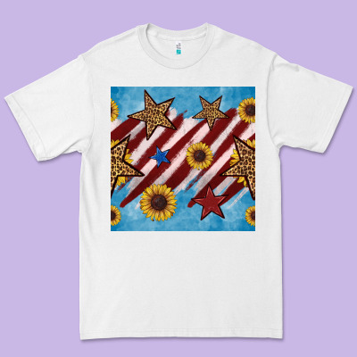 Western Star With Sunflower Seamless Pattern Premium Tee Designed By Bundleandbundleshop