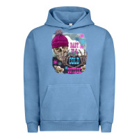 Pigment Pebble Blue skeleton baby it's cold outside Urban Hoodie - FaDigitalArtStudio
