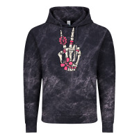 Cloud Black pink gemstone peace skeleton hand Vintage Hoodie - MaliasSmallBusiness