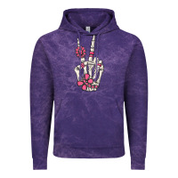 Cloud Purple pink gemstone peace skeleton hand Vintage Hoodie - MaliasSmallBusiness