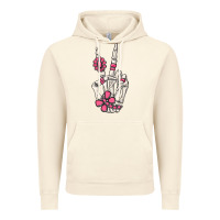 Vintage Artic pink gemstone peace skeleton hand Vintage Hoodie - MaliasSmallBusiness