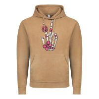 Vintage Camel pink gemstone peace skeleton hand Vintage Hoodie - MaliasSmallBusiness