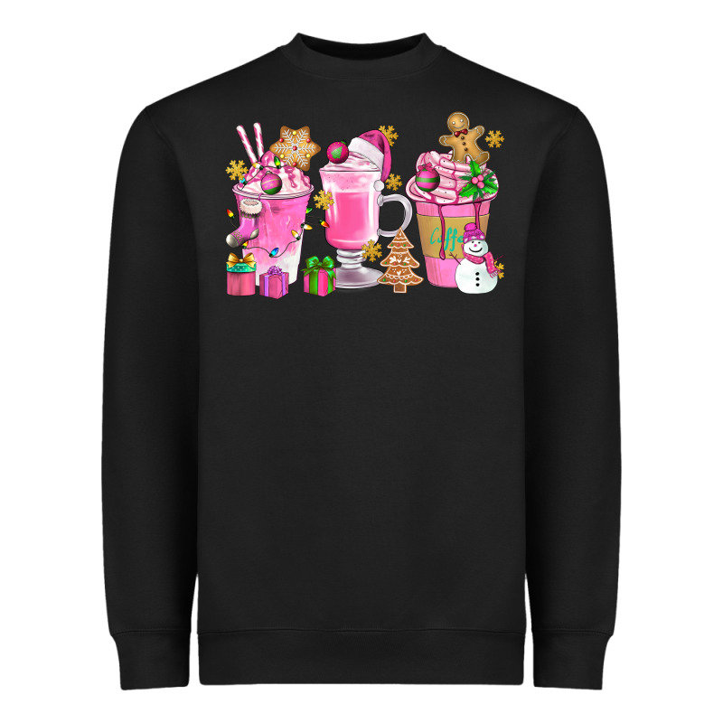 Pink Christmas Coffee Cups Bbs Heavyweight Sweatshirt by BundleAndBundleShop | Teevron