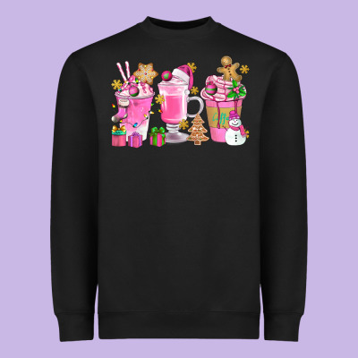 Pink Christmas Coffee Cups Bbs Heavyweight Sweatshirt Designed By Bundleandbundleshop