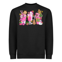 Black Pink Christmas Coffee Cups Bbs Heavyweight Sweatshirt - BundleAndBundleShop
