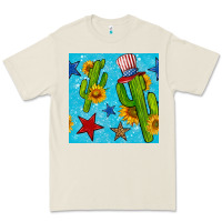 Bone 4th of july cacti seamless pattern Premium Tee - BundleAndBundleShop