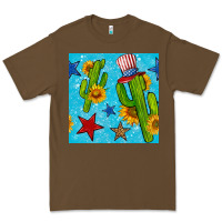 Cacao 4th of july cacti seamless pattern Premium Tee - BundleAndBundleShop