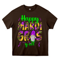 Chocolate Brown happy mardi gras y'all gnome Heavy Core Tee - JahusDesignShop