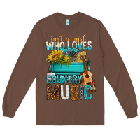 Chestnut Just A Girl Who Loves Country Music Long Sleeve Tee - BundleAndBundleShop