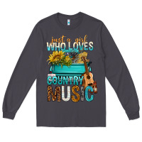 Smoke Just A Girl Who Loves Country Music Long Sleeve Tee - BundleAndBundleShop