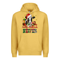 Antique Gold merry christmas heifer cow Premium Hoodie - CowGirlArtShop