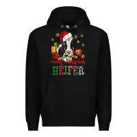 Black merry christmas heifer cow Premium Hoodie - CowGirlArtShop