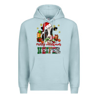 Blue Mist merry christmas heifer cow Premium Hoodie - CowGirlArtShop