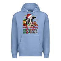Colony Blue merry christmas heifer cow Premium Hoodie - CowGirlArtShop