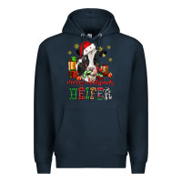Navy merry christmas heifer cow Premium Hoodie - CowGirlArtShop