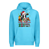 Ocean Blue merry christmas heifer cow Premium Hoodie - CowGirlArtShop