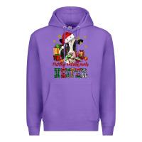 Purple merry christmas heifer cow Premium Hoodie - CowGirlArtShop
