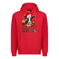 Red merry christmas heifer cow Premium Hoodie - CowGirlArtShop
