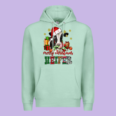 Merry Christmas Heifer Cow Premium Hoodie Designed By Cowgirlartshop