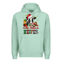 Seafoam merry christmas heifer cow Premium Hoodie - CowGirlArtShop