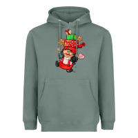 Sage cute christmas girl gnome Heavyweight Hoodie - CowGirlArtShop