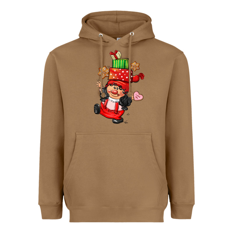 Cute Christmas Girl Gnome Heavyweight Hoodie by CowGirlArtShop | Teevron