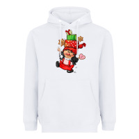 White cute christmas girl gnome Heavyweight Hoodie - CowGirlArtShop