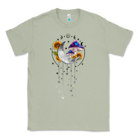Matcha moon and mushrooms with sunflower Classic Tee - MaliasSmallBusiness