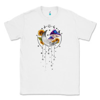 White moon and mushrooms with sunflower Classic Tee - MaliasSmallBusiness