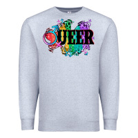 Heather Grey Queer Premium Sweatshirt - CowGirlArtShop