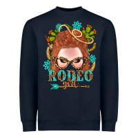 Western Rodeo Girl Braid Red Hair Heavyweight Sweatshirt | Teevron