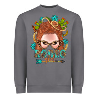 Storm Western Rodeo Girl Braid Red Hair Heavyweight Sweatshirt - BundleAndBundleShop