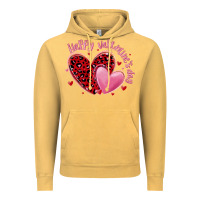 Vintage Mustard happy valentine's day hearts Vintage Hoodie - MaliasSmallBusiness