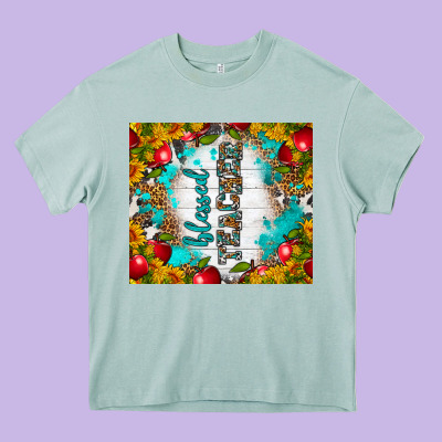 Blessed Teacher Tumbler Heavy Core Tee Designed By Bundleandbundleshop