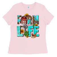 Bubblegum Pink farm life Ladies Tee - AdoDesignShop