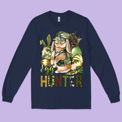 Egg Hunter Long Sleeve Tee Designed By Bundleandbundleshop
