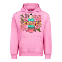 Fuchsia Pink teacher floral pencil Urban Hoodie - BundleAndBundleShop