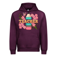 Mauve Wine teacher floral pencil Urban Hoodie - BundleAndBundleShop