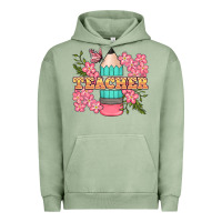 Pigment Oil Green teacher floral pencil Urban Hoodie - BundleAndBundleShop