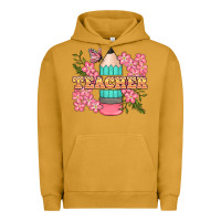 Pigment Peanut Butter teacher floral pencil Urban Hoodie - BundleAndBundleShop