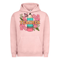Pigment Salmon teacher floral pencil Urban Hoodie - BundleAndBundleShop