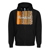 Black Thankful Brushstrokes Zipper Hoodie - texasbilliewilder
