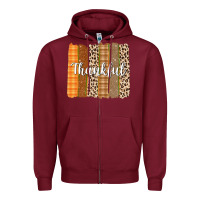 Burgundy Thankful Brushstrokes Zipper Hoodie - texasbilliewilder