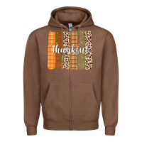 Chestnut Thankful Brushstrokes Zipper Hoodie - texasbilliewilder