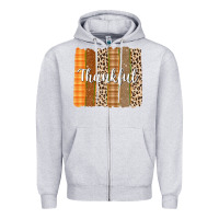 Heather Grey Thankful Brushstrokes Zipper Hoodie - texasbilliewilder
