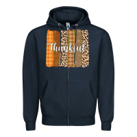 Navy Thankful Brushstrokes Zipper Hoodie - texasbilliewilder