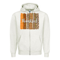 Oatmeal Heather Thankful Brushstrokes Zipper Hoodie - texasbilliewilder
