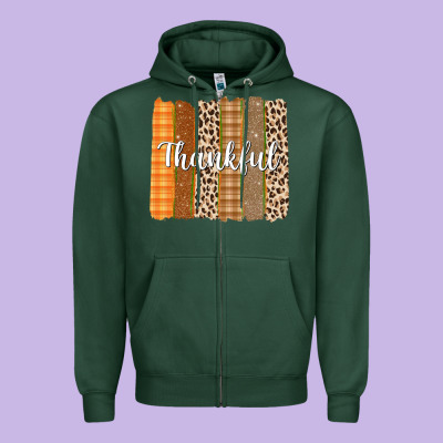 Thankful Brushstrokes Zipper Hoodie Designed By Texasbilliewilder