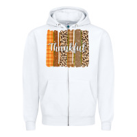 White Thankful Brushstrokes Zipper Hoodie - texasbilliewilder