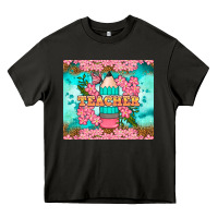 Asphalt teacher floral pencil tumbler Heavy Core Tee - BundleAndBundleShop